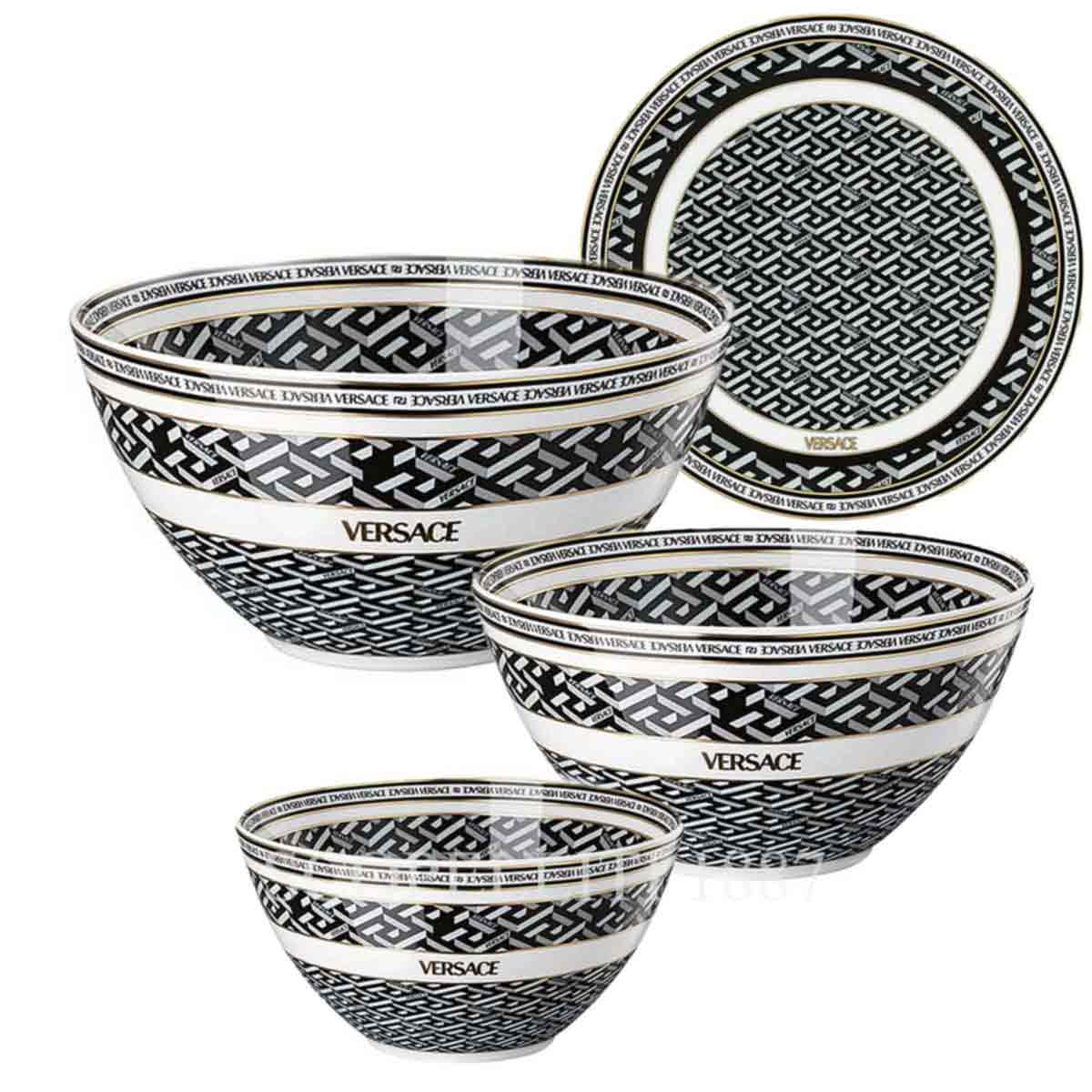 Versace Bowl Gift Set La Greca Signature Black | Versace Plate