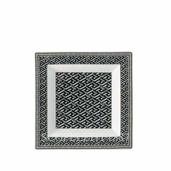 versace square dish la greca signature black