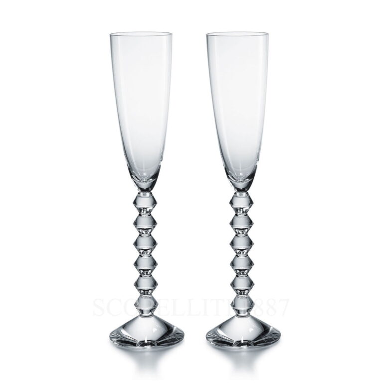 baccarat set of 2 champagne flutissimo vega