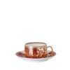 Versace Tea Cup and Saucer Medusa Garland Red