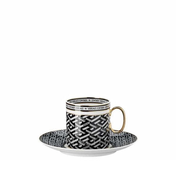 versace coffee cup black la greca signature