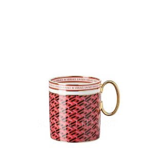 versace mug red la greca signature