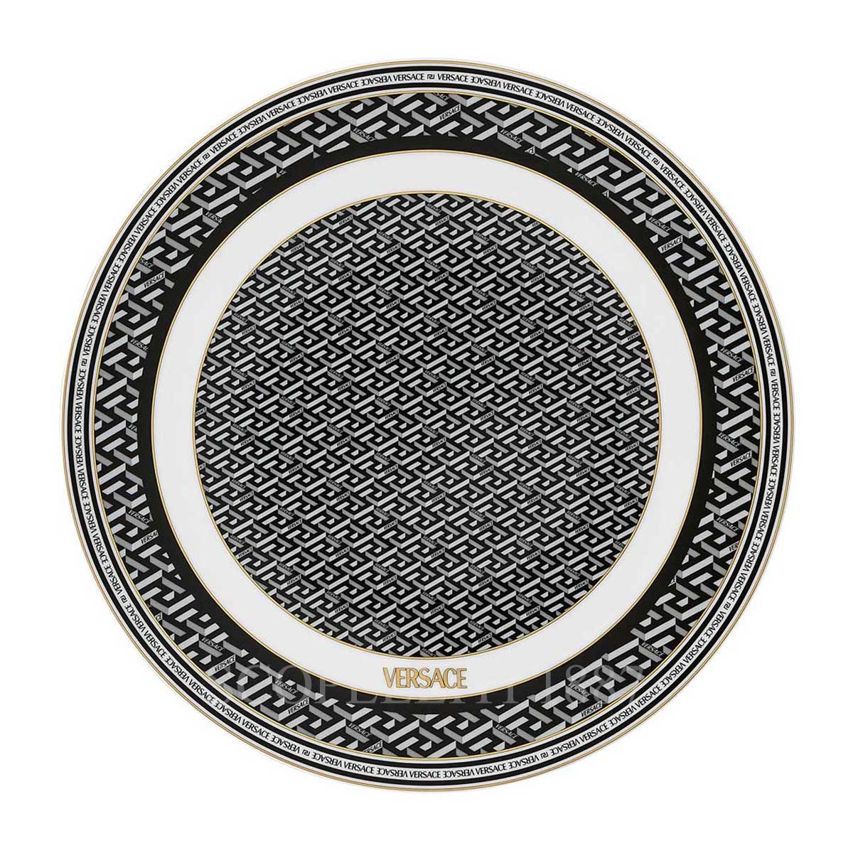 Versace Service Plate La Greca Signature Black | Versace Plate