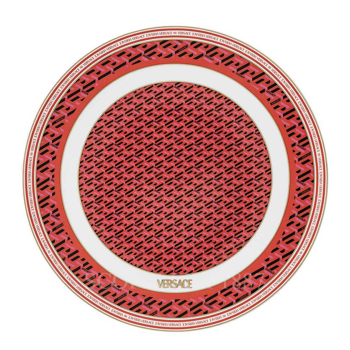 Versace Service Plate La Greca Signature Red | Versace Plate