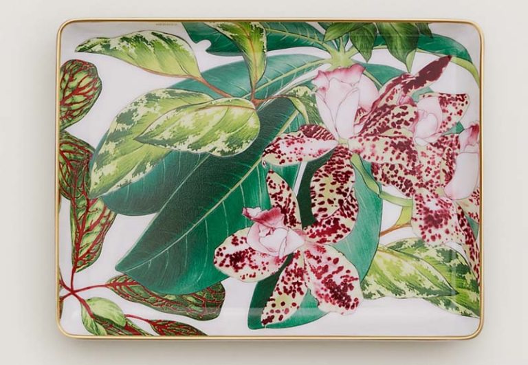 hermes sushi plate orchid