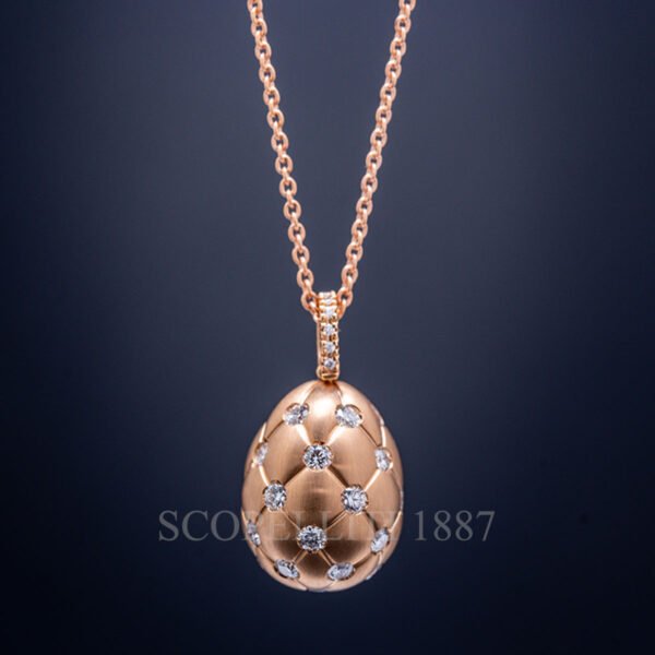 faberge treillage egg pendant with diamonds