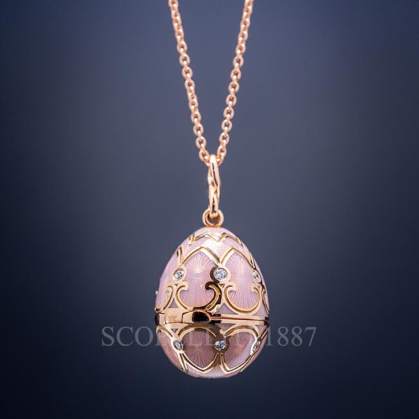 faberge surprise locket with heart rose gold