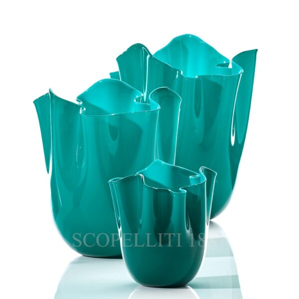 venini fazzoletto vase paraiba glossy collection