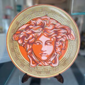 versace plate presentation medusa amplified orange coin