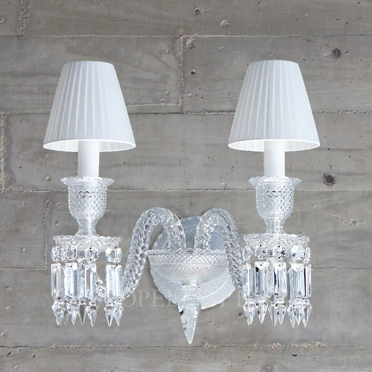 baccarat zenith wall lamp 2 lights with lampshades