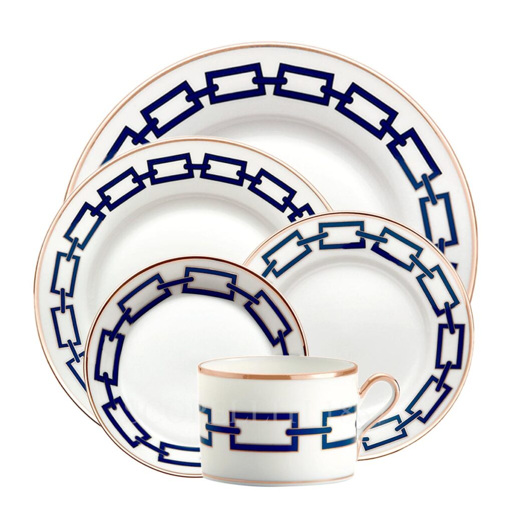 ginori dinner set catene blue