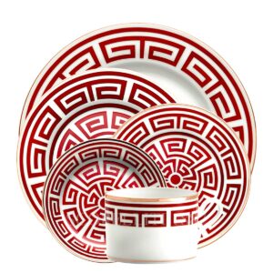 ginori 5 piece place setting labirinto red