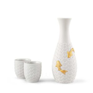 lladro sake set in porcelain