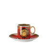 Versace Espresso Cup and Saucer Medusa Red New