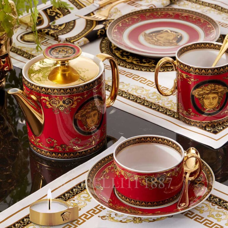 versace tea gift set medusa red new