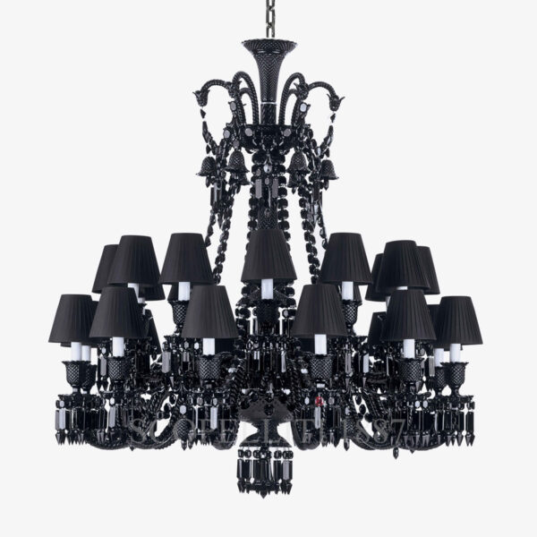 baccarat zenith 24 lights black chandelier long