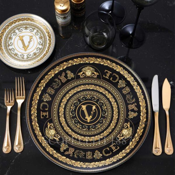 versace dinnerware virtus gala presentation plate black