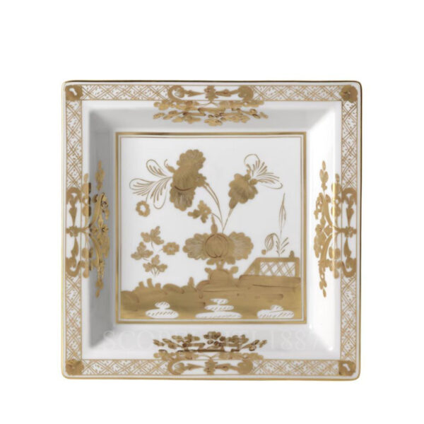 ginori aurum gold square tray oriente italiano