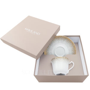 haviland souffle d'or breakfast cup and saucer