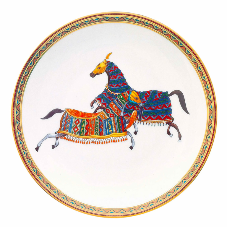 hermes horse plate white for bread and butter