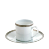 Christofle Coffee Cup and Saucer Malmaison Platinum