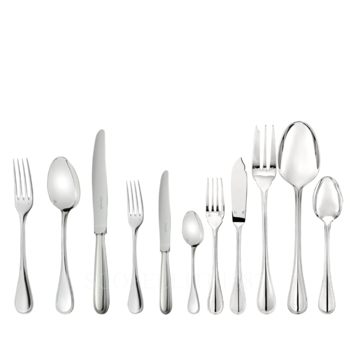 Luxury Christofle Perles 110 pcs Stainless Steel Cutlery Set