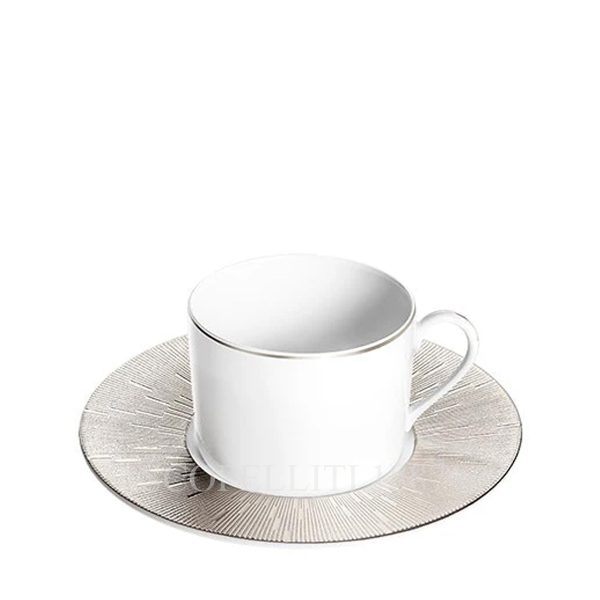 haviland tea cup infini platinum with saucer