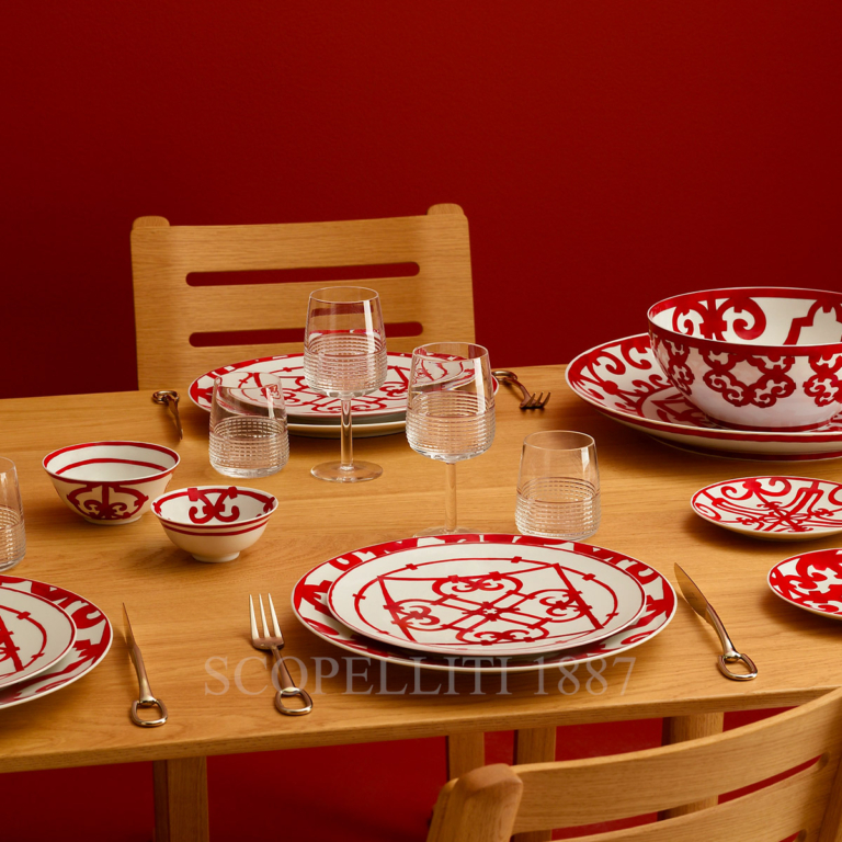 hermes red dinnerware balcon