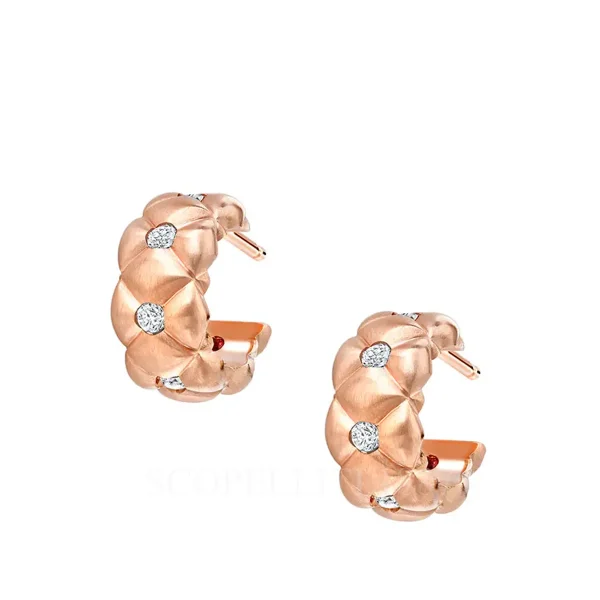 fabergé treillage rose gold quilted hoop earrings