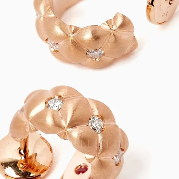 fabergé crown quilted hoop earrings diamond
