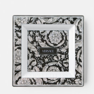 versace barocco black square tray
