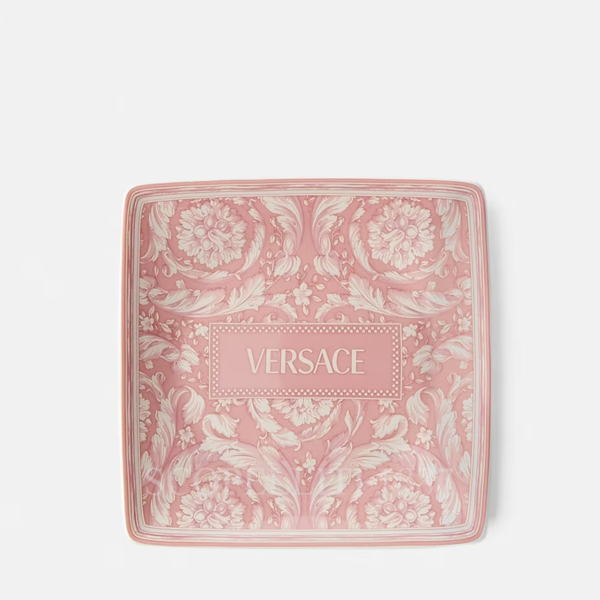 versace barocco pink square tray small