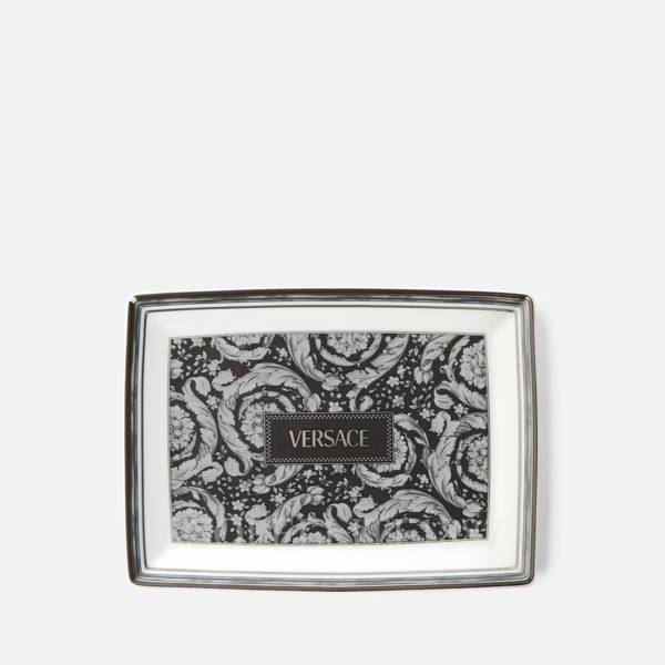 versace barocco black square tray 18 cm