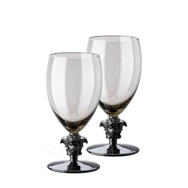 versace white wine glass medusa lumiere haze set of 2