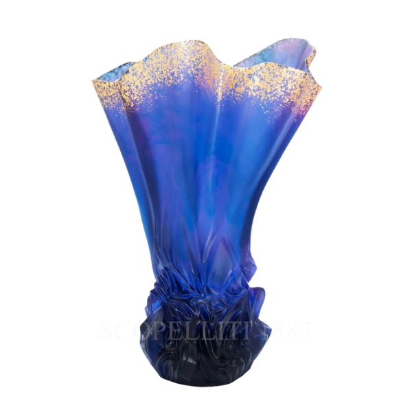 daum crystal vase croisiere midnight blue