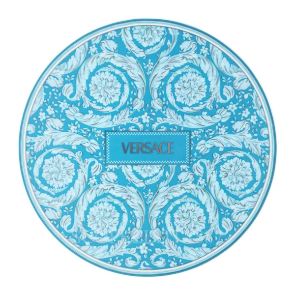 versace presentation plate barocco teal