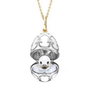 faberge egg pendant with seal pup locket white heritage