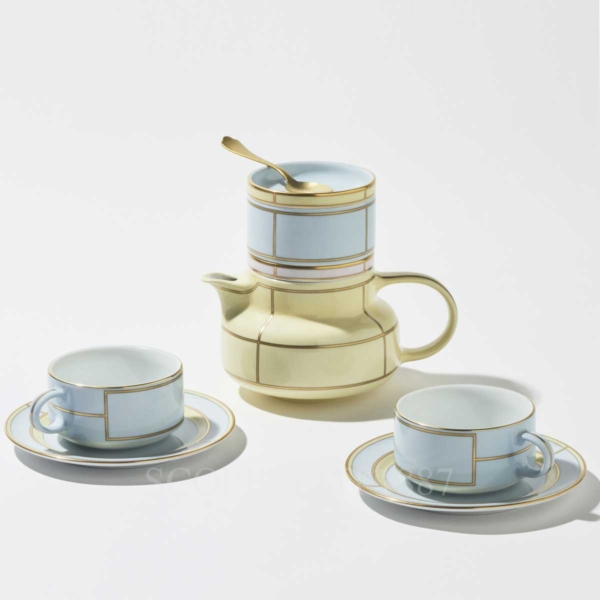 ginori 1735 tea set for 2 people diva light blue