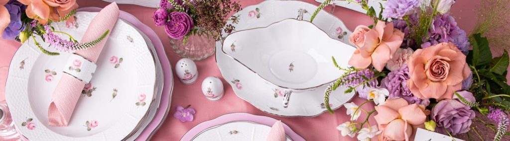 herend handpainted porcelain viennese rose platinum collection