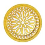 soleil d’hermès limoges porcelain dinner set with vibrant yellow sunburst design