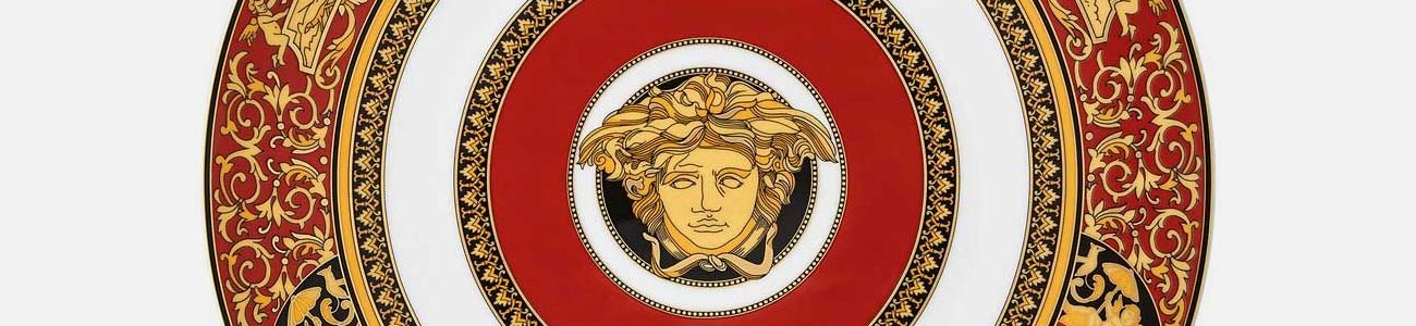 versace medusa red dinnerware