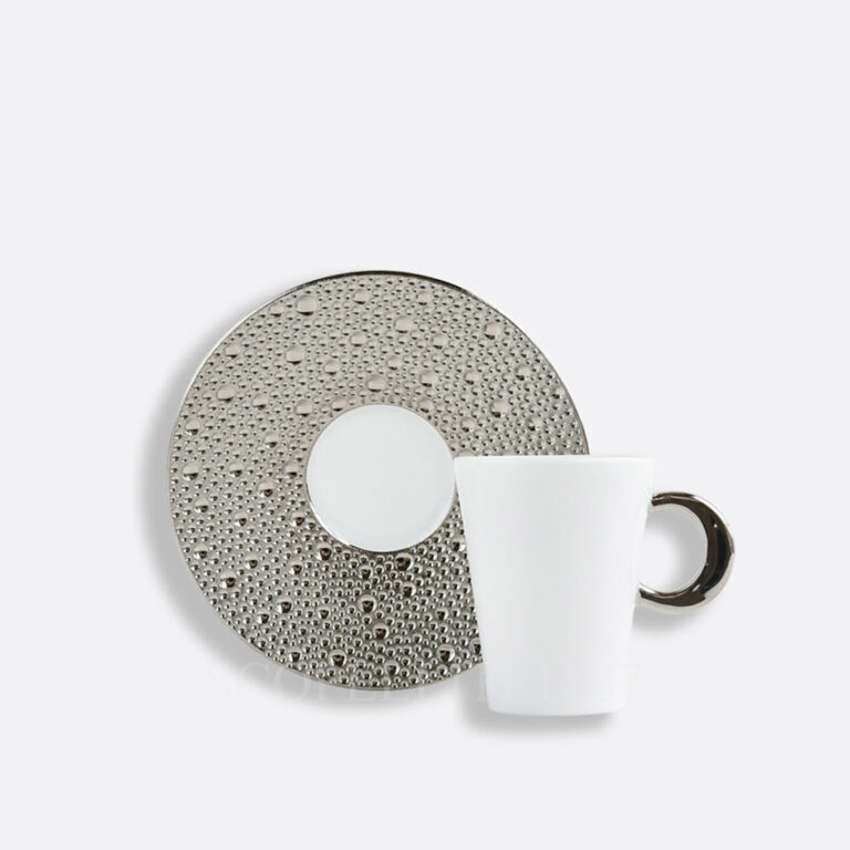 bernardaud coffee cup and saucer ecume platine