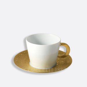 bernardaud tea cup and saucer ecume gold