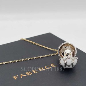 faberge egg pendant with seal pup locket white heritage