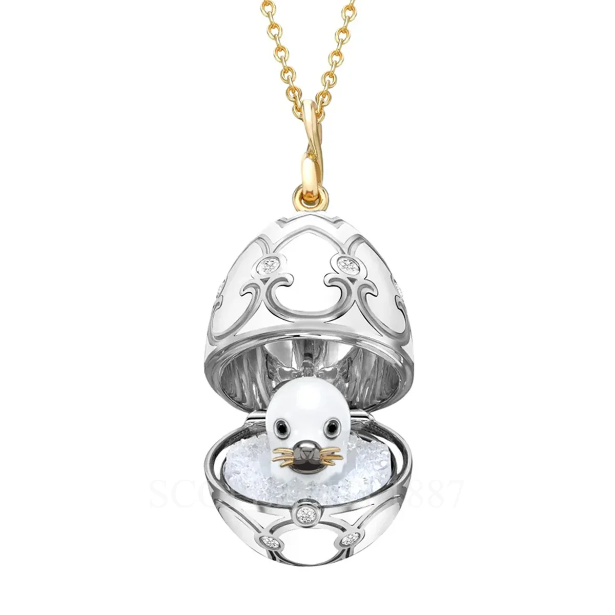 fabergé seal surprise egg pendant