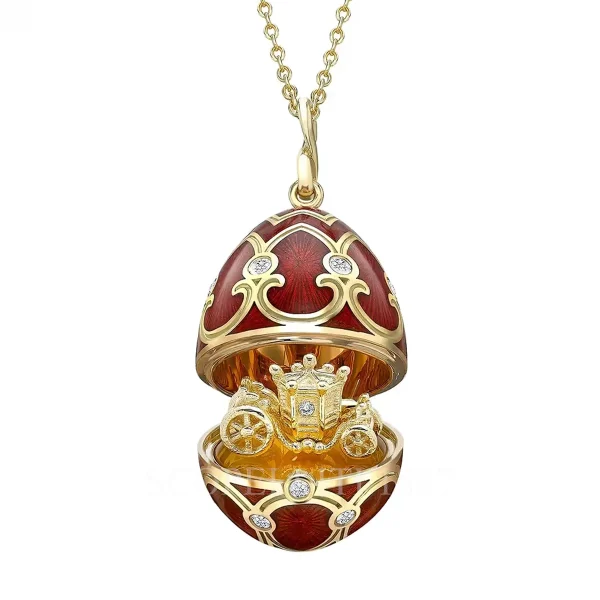 faberge state coach egg pendant