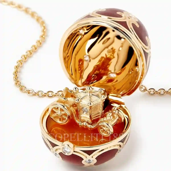 faberge state coach egg pendant close up