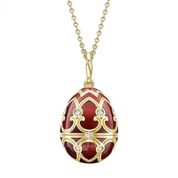 faberge state coach egg pendant closed