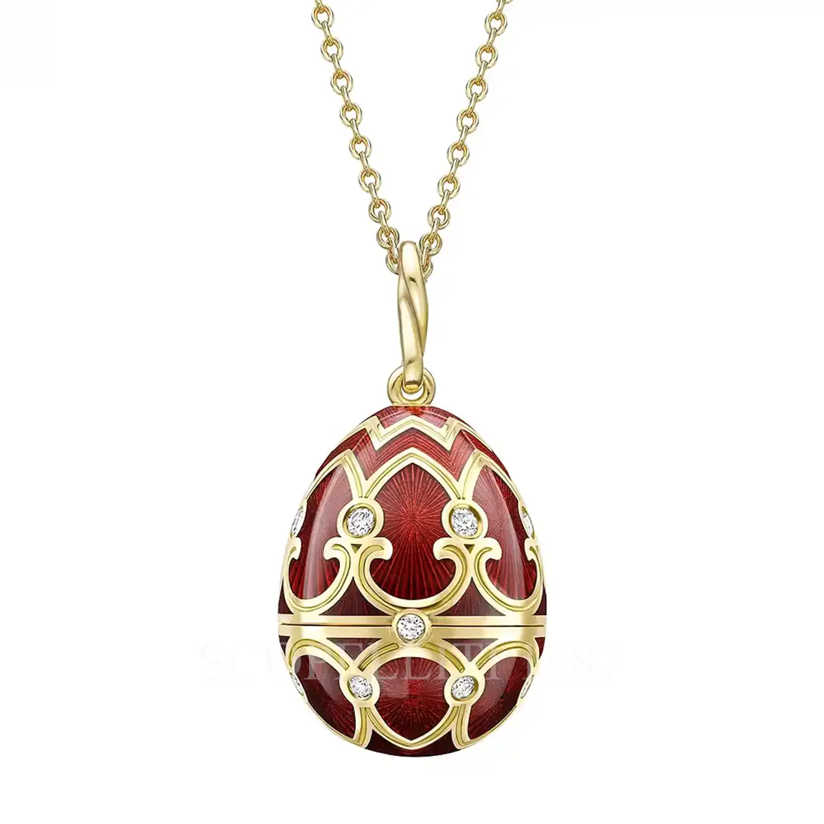 faberge state coach egg pendant closed