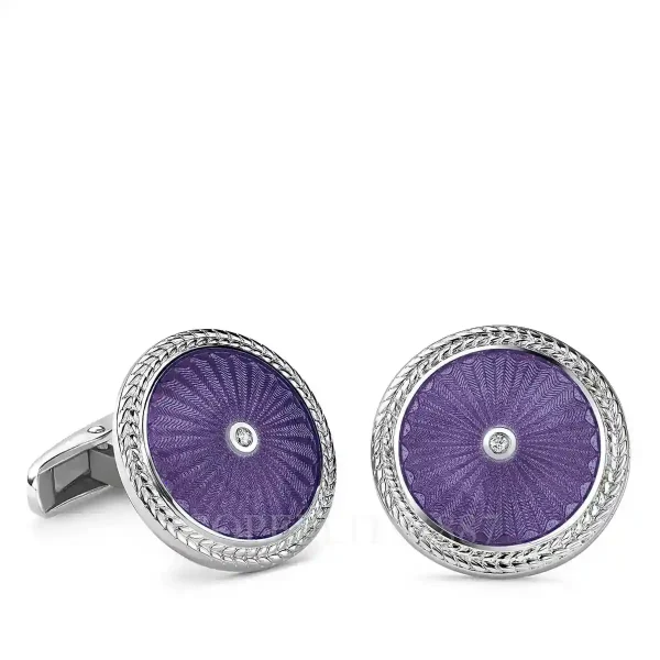 faberge sterling silver purple cufflinks